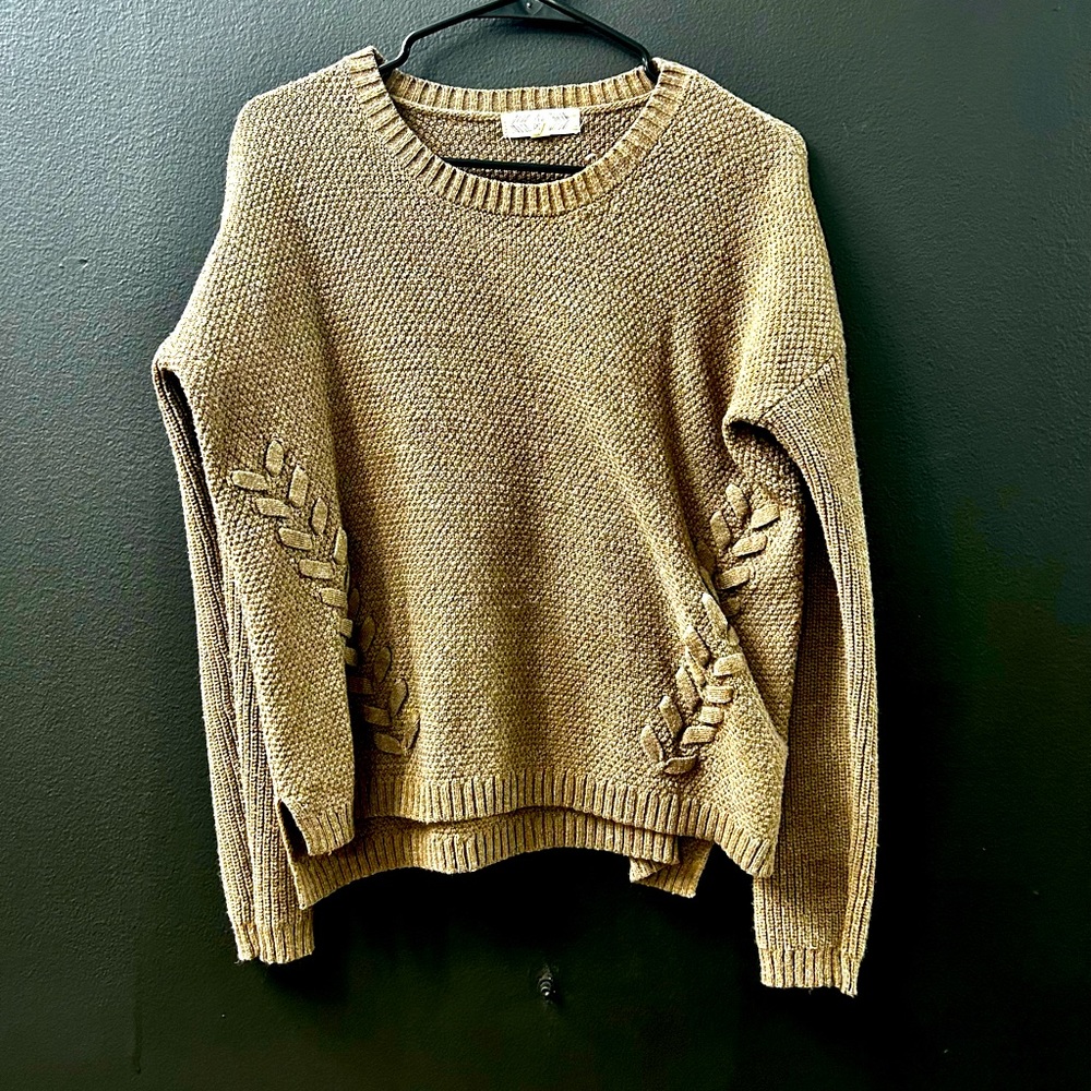 COPY - Brown crop cross stitch sweater